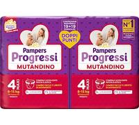 Pampers Progressi Culotte Maxi, Pack double, Taille 4 (8-15 kg), 38 couches