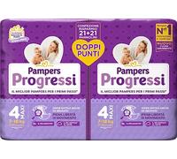 Pampers Progressi Maxi, Pack double, taille 4 (7-18 kg), 42 couches