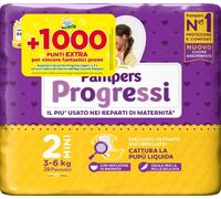 Pampers Couches Progressi Mini – Taille 2 (3-6 kg) – 28 couches