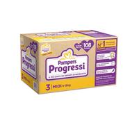 Pampers Progressi Quadri Couches Midi Taille 3 (4-9 Kg) Offre 108 Couches