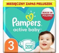 Pampers S3 taille 3 Active Baby Monthly Box Couches avec une couche supplémentaire "sommeil" 208 pcs.