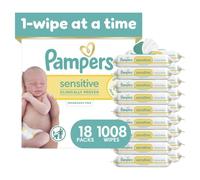 Pampers Sensitive Lot de 1008 lingettes pour bébé à base d'eau hypoallergéniques et non parfumées (l'emballage peut varier)