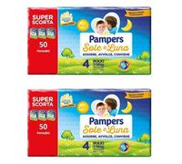 Pampers Sole e Luna Pannolini Maxi Taille 4 (7-18 kg) Lot 100 Pannolini (2x50)