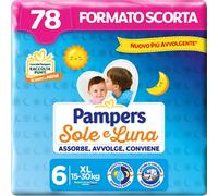 Pampers Soleil et Luna Couches Extralarge, Taille 6 (15-30 kg), 78 Couches