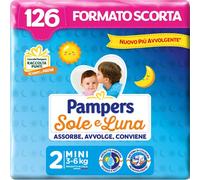 Pampers Soleil et Luna Mini, 126 couches, taille 2 (3-6 kg)