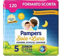 PAMPERS Soleil Lune Couches Taille 5 (15-25 KG) Offre 120 Couches (8x15)