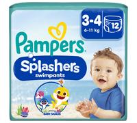 Pampers Splashers Taille 3-4, 6-11 kg, 12 Couches-Culottes De Bain