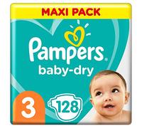 PAMPERS Taille Baby-Dry Couches 3 à 12 Heures de Protection pour 6-10 kg 128 Unité