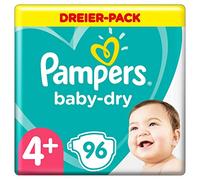 PAMPERS Taille Baby-Dry Couches 4+ à 12 Heures de Protection pour 10-15 kg 96 Unité