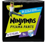 Pampers Ninjamas Pyjama Pants Garçon, 9 Sous-Vêtements de nuit Absorbants, 8-12 Ans, 27-43kg, Protection Maximale Contre Les Fuites Toute La Nuit