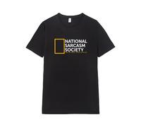 Pampling Sarcasm Society T-Shirt à Manches Courtes 100% Coton Unisexe pour Homme et Femme en 5 Tailles Noir, Noir, S
