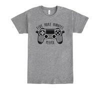 Pampling T-Shirt 85% Coton, Unisexe à Manches Courtes, Vêtements pour Hommes et Femmes en 5 Tailles, T-Shirt Gris, Modèle Play Five More Minutes (M)