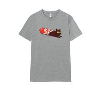 Pampling T-shirt à manches courtes, 85 % coton, vêtement unisexe pour homme et femme en 5 tailles, t-shirt gris, modèle Kit Cat, gris, L