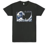 Pampling The Great Fibonacci Wave T-shirt à manches courtes 100 % coton unisexe pour homme et femme en 5 tailles Gris, gris, S