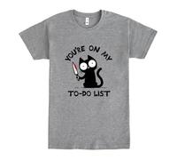 Pampling You'Re On My To-Do List T-shirt à manches courtes, 85 % coton, unisexe pour homme et femme, sérigraphié avec col rond et coupe droite, gris, You're On My To-do List, L