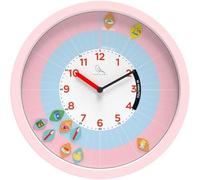 Pamplume Horloge d'apprentissage pour Enfant - Horloge Silencieuse, Apprendre Les Routines, 60 Magnets Activités, 7 Magnets Timer - Lecture de l’Heure pour Le Matin et l’Après-Midi. (Rose)