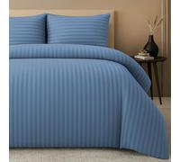 Pamposh Satinée Rayure Couette Couverture Ensembles - Prime Hôtel Qualité Édredon Couverture Literie Ensembles - Hypoallergénique Ultra Doux Microfibre Lit Lin, Double (200 x 200 cm)