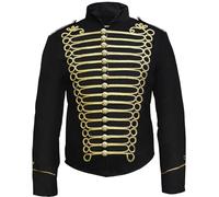 Pamposh Veste militaire Steampunk Hussar Napoléon pour batteur, noir/doré, L