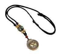 PAMTIER 12 Zodiaque Chinois Collier pour Hommes Femmes Porte-Bonheur Signe Cercle Acier Inoxydable Boho Pendentif Réglable Long Corde Chaîne Personnalisé Horoscope Vintage Bijoux Rat