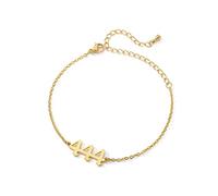 PAMTIER Angel Number 444 Bracelet pour Femme Acier Inoxydable Réglable Chain Link Dainty Simple Numérologie Bijoux Or