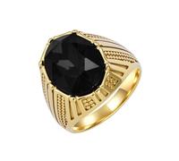 PAMTIER Bague Homme en Acier Inoxydable Classique à Pierre Fine Vintage Unique Multicolore en Zirconium Cubique Bijoux Or Noir Taille 68