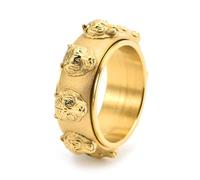 PAMTIER Bagues Tigre pour Hommes Tournantes Vintage Statement Acier Inoxydable Rock Punk Gothic Bijoux Or Taille 60