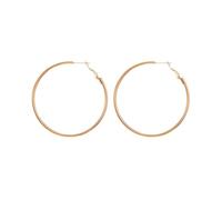 PAMTIER Cerceaux Boucles d'Oreilles pour Femmes Grand Or/Argent Plaqué Déclaration Acier Inoxydable Personnalisé Exagéré Simple Huggie Post Grand Rond Bijoux Or Rose 40mm