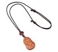 PAMTIER Collier 12 Zodiaque Chinois Pour Hommes Femmes Breloques Signe Pendentif Bois Chaîne Corde Simple Chanceux Déclaration Horoscope Cheval Cochon Animal Bijoux Chèvre