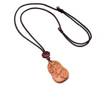 PAMTIER Collier 12 Zodiaque Chinois Pour Hommes Femmes Breloques Signe Pendentif Bois Chaîne Corde Simple Chanceux Déclaration Horoscope Cheval Cochon Animal Bijoux Lapin