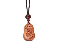 PAMTIER Collier 12 Zodiaque Chinois Pour Hommes Femmes Breloques Signe Pendentif Bois Chaîne Corde Simple Chanceux Déclaration Horoscope Cheval Cochon Animal Bijoux Serpent