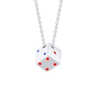 PAMTIER Collier Dés pour Homme Pendentif Cube Acier Inoxydable Gothique | Plaqué Or, Argent, Noir, Cubique, Vintage, Chanceux, Biker, Simple, Cool, Personnalisé, Déclaration, Quotidien, Cadeau