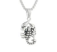 PAMTIER Collier Homme Scorpion Acier Inoxydable Vintage Pendentifs Argent