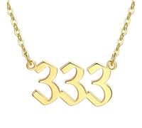 PAMTIER Collier Pendentif Porte Bonheur en Or Femmes Hommes Anniversaire Amoureux Bijoux de Mariage 333