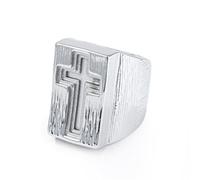 PAMTIER Croix Bagues pour Hommes Acier Inoxydable Personnalisé Hip Hop Déclaration Vintage Punk Simple Gros Massif Bijoux Argent Taille 62