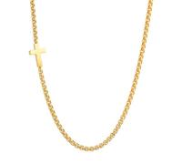 PAMTIER Croix Collier pour Hommes Acier Inoxydable Foi Noir Argent Or Plaqué Cool Pendentif Délicat Simple Chaîne Unique Personnalisé Déclaration Bijoux Or