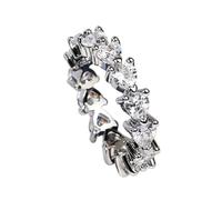 PAMTIER Femme Cœur Bague Cœur-Forme Plein Zircon Cubique Éternité Bagues Empilable Bague Bande Amour Promesse Bijoux Cadeaux
