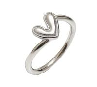 PAMTIER Femme Diagonale Cœur Amour Bague Promesse | Acier Inoxydable Bague Éternité en Forme de Cœur pour Elle, Cadeau pour Anniversaire ou Anniversaire de Naissance