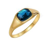 PAMTIER Femme Pierre Précieuse Bague Multifacette Pierre Bague Statement avec Zircon Cubique Bagues de Mariage