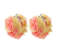PAMTIER Fleurs Boucles d'Oreilles pour Femmes Acier Inoxydable Grand Cercle Argent Léger Statement Boho Beach Coloré Bijoux Orange
