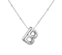 PAMTIER Initial Bulle Colliers pour Femmes A-Z Lettre Nom Or Plaqué Acier Inoxydable Massif Pendentif Personnalisé Déclaration Délicat Alphabet Charm Élégant Délicat Bijoux Argent Lettre B
