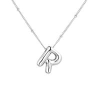 PAMTIER Initial Bulle Colliers pour Femmes A-Z Lettre Nom Or Plaqué Acier Inoxydable Massif Pendentif Personnalisé Déclaration Délicat Alphabet Charm Élégant Délicat Bijoux Argent Lettre R