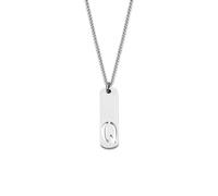 PAMTIER Initial Collier pour Hommes A-Z Pendentif Acier Inoxydable Carré Délicat Personnalisé Déclaration Alphabet Chaîne Simple Cool Lettre Bijoux Argent Lettre Q