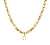 PAMTIER Initial Collier pour Hommes A-Z Pendentif Acier Inoxydable Delicate Petit Alphabet Chaîne Simple Vintage Lettre Bijoux Or Lettre O