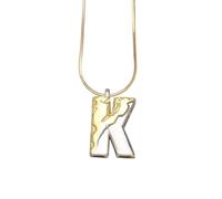 PAMTIER Initial Colliers pour Femmes A-Z Lettre Gold Plated Acier Inoxydable Personnalisé Déclaration Délicat Alphabet Chaîne Serpent Petit Élégant Délicat Pendentif Bijoux Or Lettre K