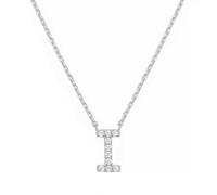 PAMTIER Initial Colliers pour Femmes A-Z Lettre Nom Or Plaqué Acier Inoxydable Zirconium Cubique Pendentif Personnalisé Déclaration Délicat Petit Alphabet Charm Élégant Délicat Bijoux Argent Lettre I