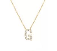 PAMTIER Initial Colliers pour Femmes A-Z Lettre Nom Or Plaqué Acier Inoxydable Zirconium Cubique Pendentif Personnalisé Déclaration Délicat Petit Alphabet Charm Élégant Délicat Bijoux Or Lettre G