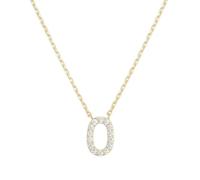 PAMTIER Initial Colliers pour Femmes A-Z Lettre Nom Or Plaqué Acier Inoxydable Zirconium Cubique Pendentif Personnalisé Déclaration Délicat Petit Alphabet Charm Élégant Délicat Bijoux Or Lettre O