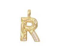 PAMTIER Initial Colliers pour Femmes A-Z Lettre Or Plaqué Acier Inoxydable Zirconium Cubique Personnalisé Déclaration Délicat Alphabet Chaîne Charm Élégant Délicat Pendentif Bijoux Or Lettre R