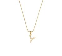 PAMTIER Initial Colliers pour Femmes A-Z Pendentif Gold Plated Acier Inoxydable Délicat Personnalisé Déclaration Délicat Alphabet Chaîne Serpent Petit Élégant Lettre Bijoux Or Lettre Y