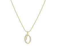 PAMTIER Initial Lettre Colliers pour Femmes A-Z Or Plaqué Acier Inoxydable Zirconium Cubique Petit Personnalisé Déclaration Délicat Alphabet Charm Élégant Nom Délicat Pendentif Bijoux Or Lettre O
